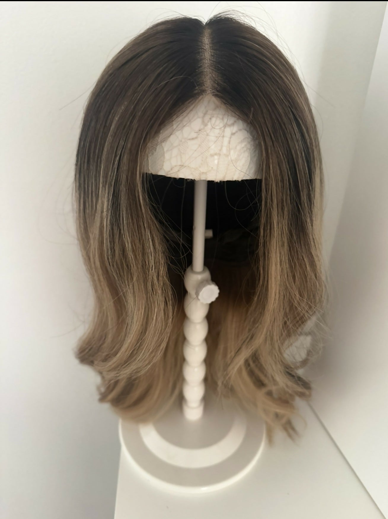 14״ lace top human hair wig highlighted KOSHER