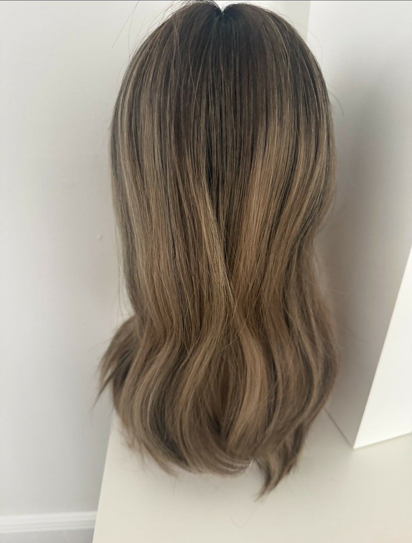 14״ lace top human hair wig highlighted KOSHER