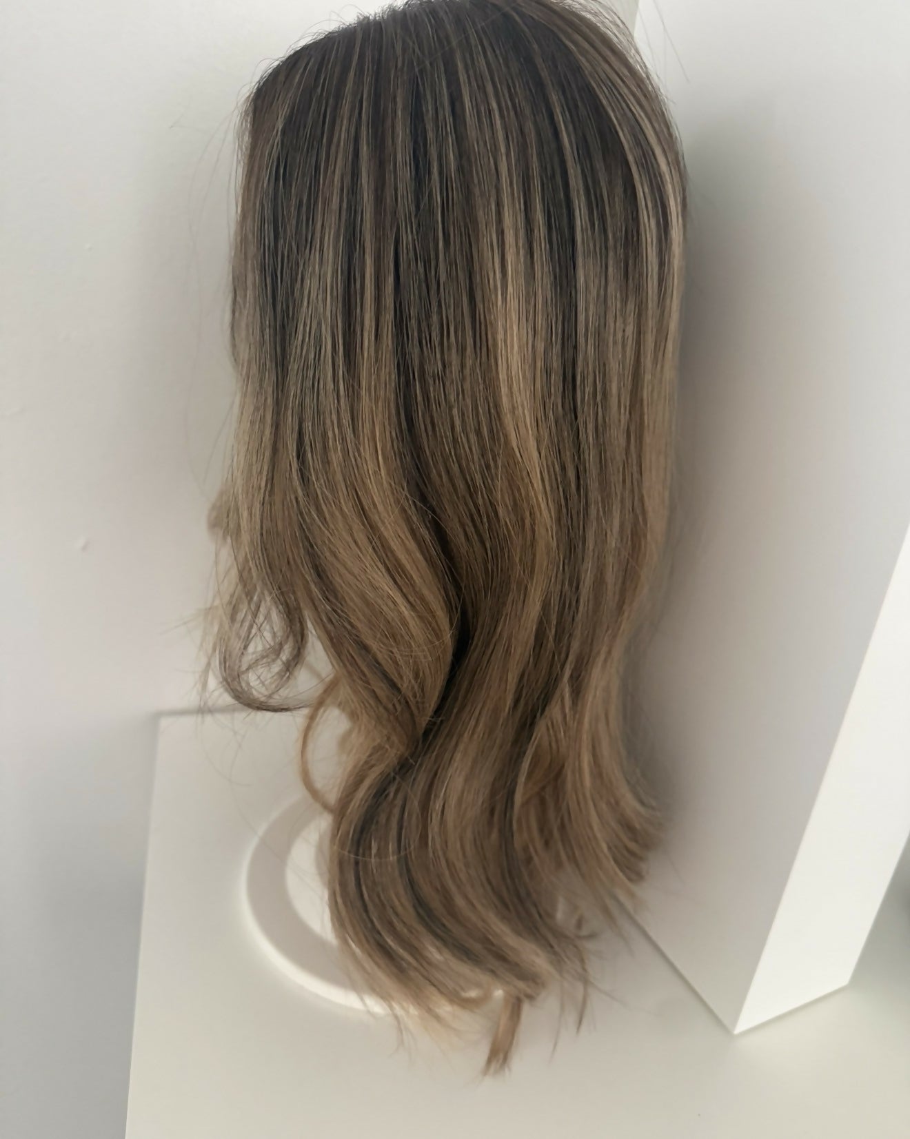 14״ lace top human hair wig highlighted KOSHER